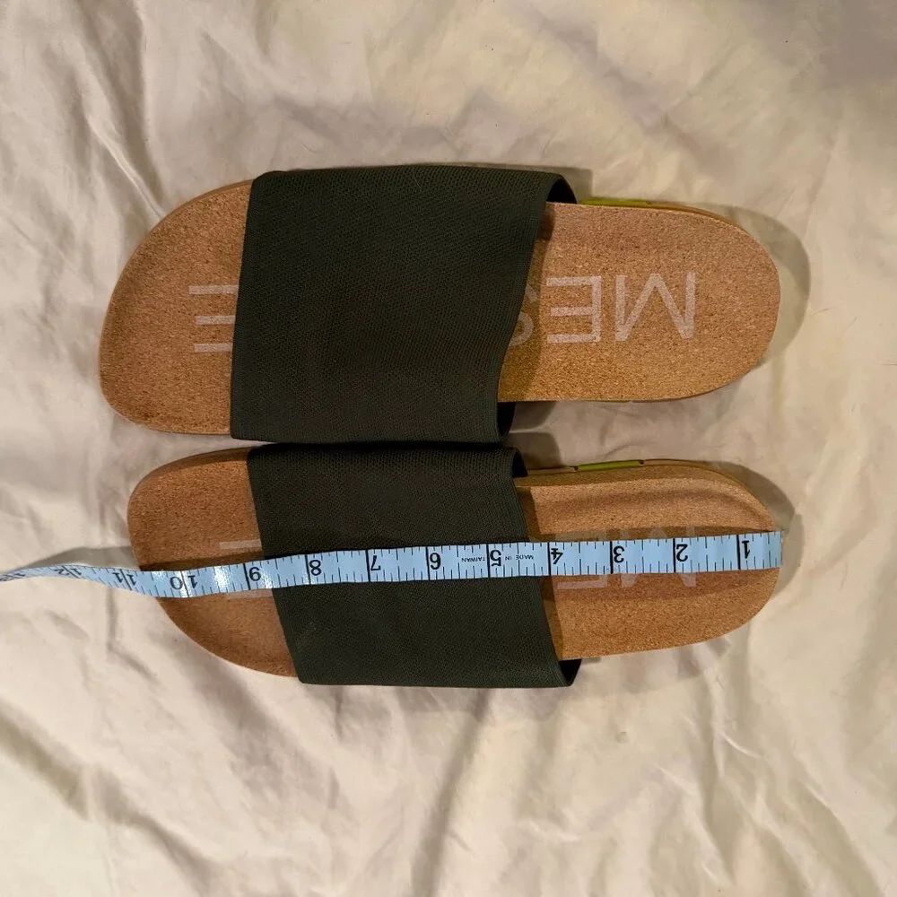 Message Shaw Classic Slide Gwyneth Paltrow olive slip-on cork sandals sz 40 - Picture 7 of 8